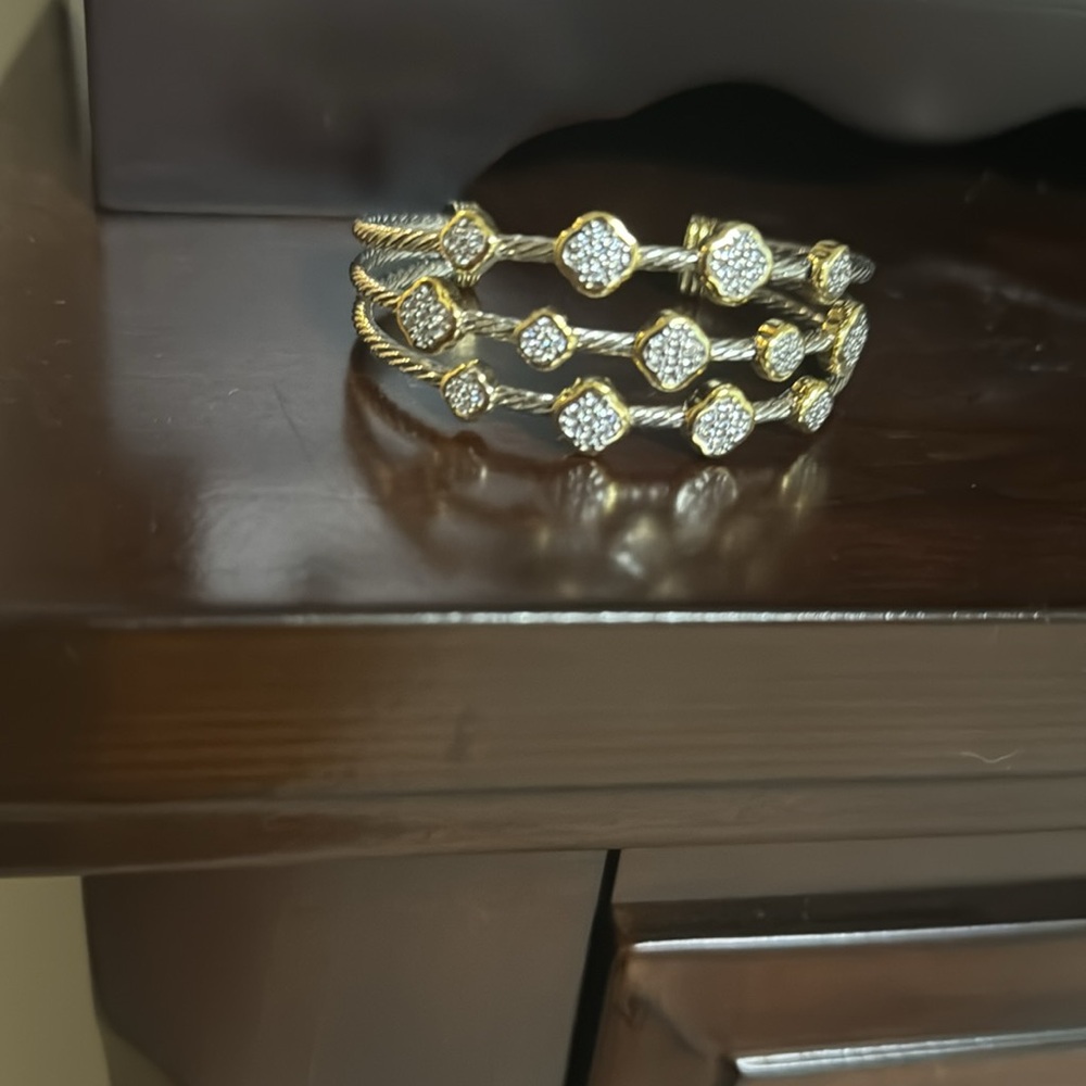 Gold and silver cuff bracelet